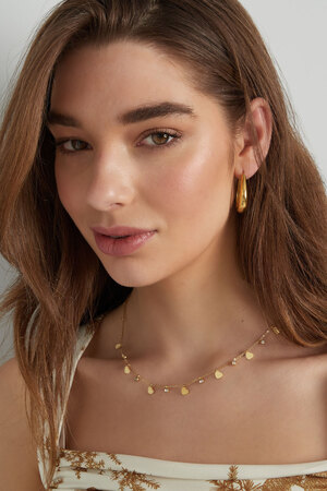 Charm-Halskette mit Herzen und Diamanten – Gold  h5 Bild2